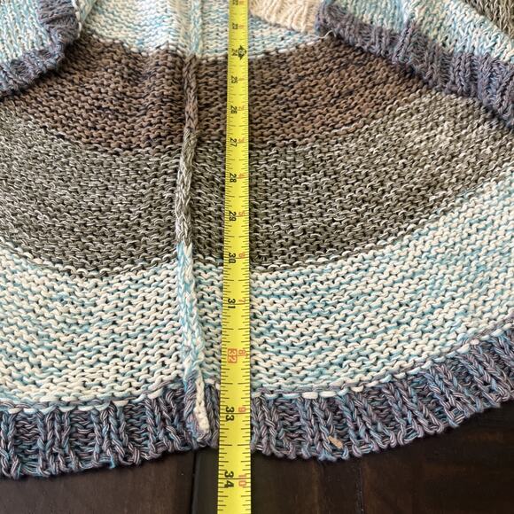 Cabi Skipper Circle Knit Sweater Cardigan Shawl Pastel Striped Beachy Boho Small - Picture 7 of 9
